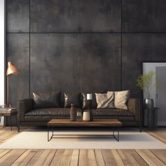 Luxury modern living room interior, interior with sofa,Generative, AI, Illustration.