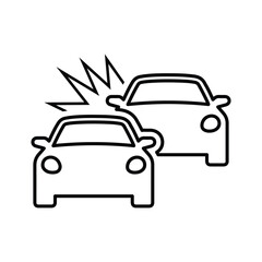 Accident, auto, car icon. Line, outline symbol.