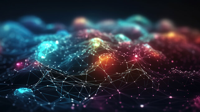 Technology background with dots ans lines. Generative ai
