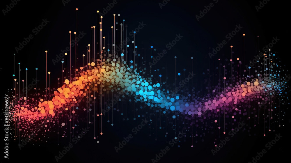 Wall mural Abstract colorful big data visualization background. Generative ai - Wall murals