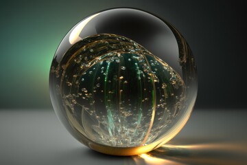 Crystal ball with bubbles inside
