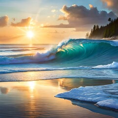 sunset over the sea