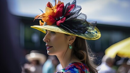 woman in hat at ascot racecourse