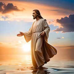 Jesus geht über das Wasser - obrazy, fototapety, plakaty