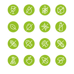 Allergen icons set