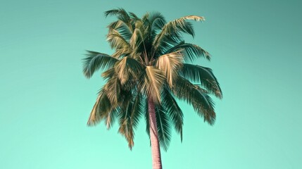 palm tree on blue generative ai