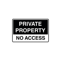 No Access Sign Placard Vector Template