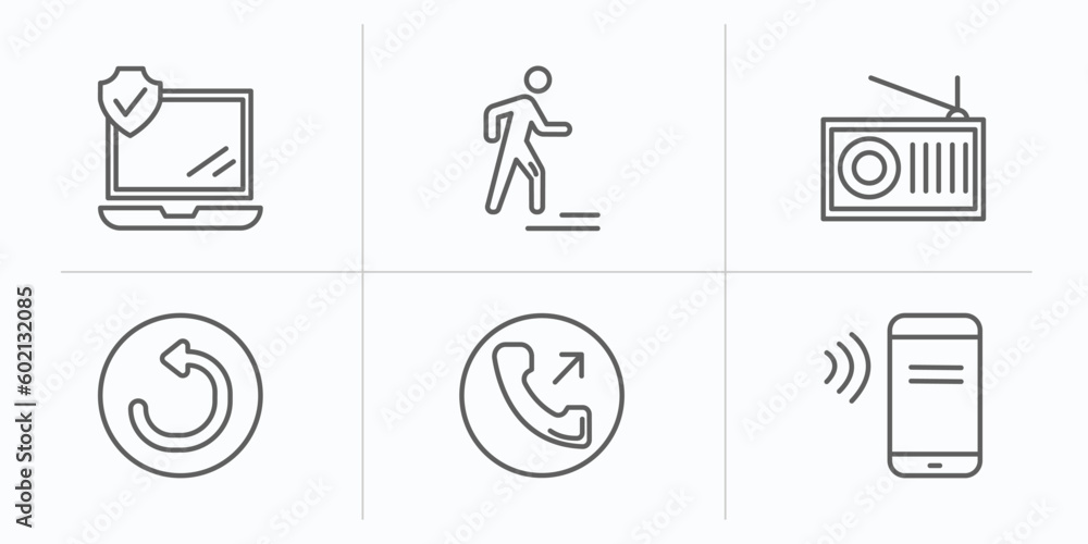 Poster ultimate glyphicons outline icons set. thin line icons such as internet security, man walking to rig