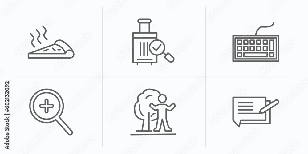 Poster ultimate glyphicons outline icons set. thin line icons such as pizza piece, suitcase with check, com