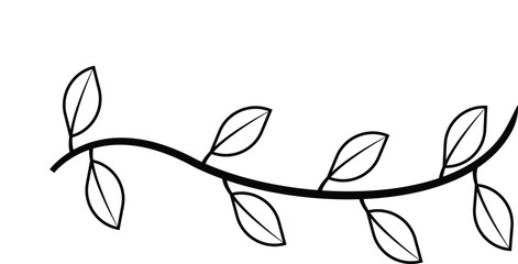 Flower Leaf Black And White Vector Illustration For Coloring Book