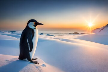 Obraz premium penguin on the beach