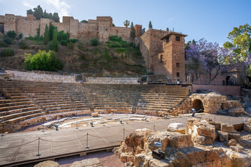 Malaga Roman Theatre Ruins and Alcazaba Fortress - Malaga, Andalusia, Spain