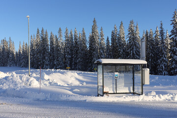 Bus station in northern Norway, Europe