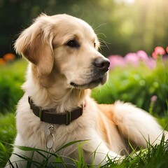golden retriever puppy on grass