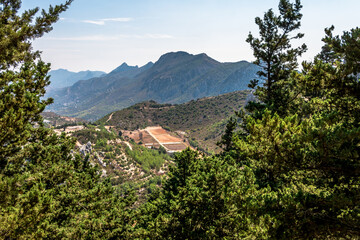 Beautiful landscape. view from the top of the mountain in Northern Cyprus.