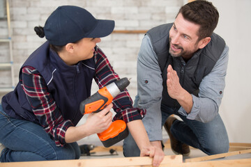 couple working together on construction project