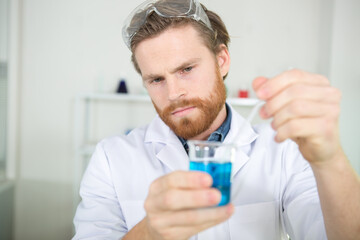 chemist experiment in a laboratory