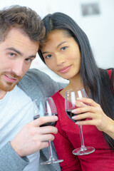 Couple drinking glass of wine