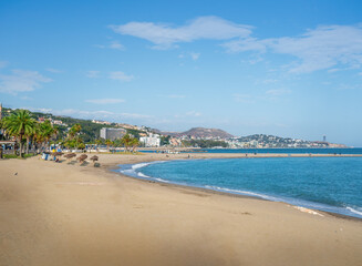 Fototapeta na wymiar La Malagueta Beach - Malaga, Andalusia, Spain