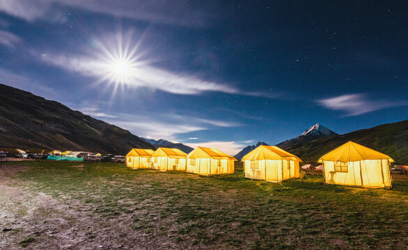 Camp under full moon at Moon Lake India 