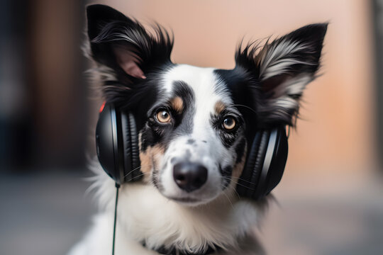 Dog listening to music, Generative AI