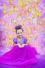 Purple Princess with floating lantern backdrop