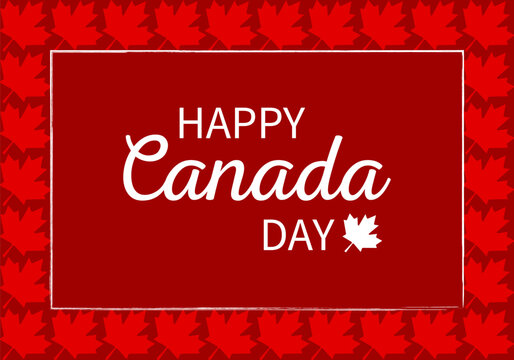 Happy Canada day greeting card poster