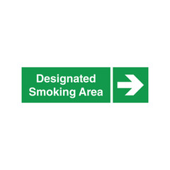 Designated Smoking Area Sign Vector Template