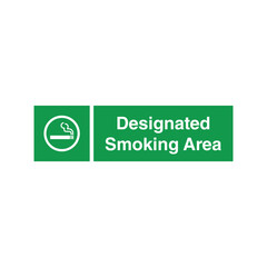 Designated Smoking Area Sign Vector Template