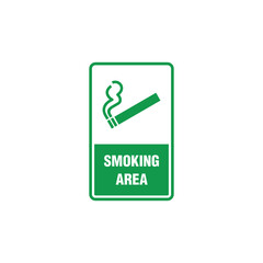 Designated Smoking Area Sign Vector Template