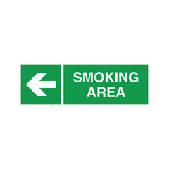 Designated Smoking Area Sign Vector Template