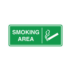 Designated Smoking Area Sign Vector Template