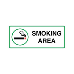 Designated Smoking Area Sign Vector Template