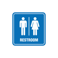 Toilet Restroom Sign Placard Vector Template
