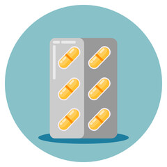 Flat design of pills for medicine and healthcare. Illustration for websites, landing pages, mobile applications, posters and banners. Trendy flat vector illustration