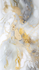 A close up of a marble surface with gold paint. Generative AI.