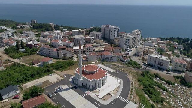 Aerial shot of Ulcinj, Montenegro