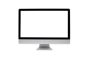 Computer monitors with blank white screen Isolated on transparent background