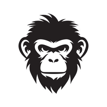 monkey black silhouette type logo