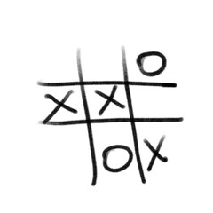Hand drawn Tic tac toe. Doodle illustration on white background. Children game