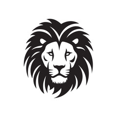 Fototapeta na wymiar lion head illustration vector black silhouette