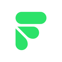 Letter F water drop logo design