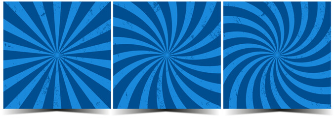 3 in 1. Retro blue circus background poster in vector © Oksana