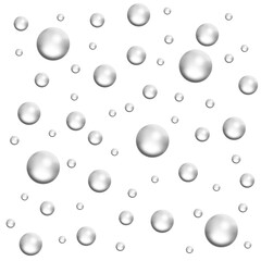 Abstract vector illustration of water drops, soap or air bubbles, seamless transparent pattern, for any background color, texture with big and small circles