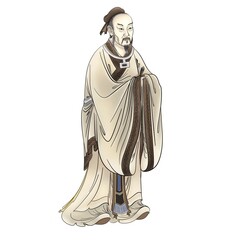 Mencius; or Mengzi was a Chinese Confucian philosopher. Vector