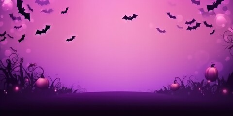 Fototapeta na wymiar Violet Halloween Background. Illustration AI Generative.