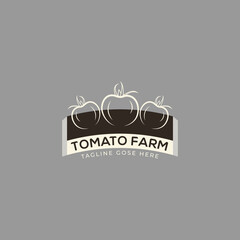 Tomato farm vector logo template 
