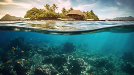 Underwater in the fiji ocean made with Ai generative technology