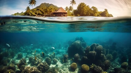 Underwater in the fiji ocean made with Ai generative technology