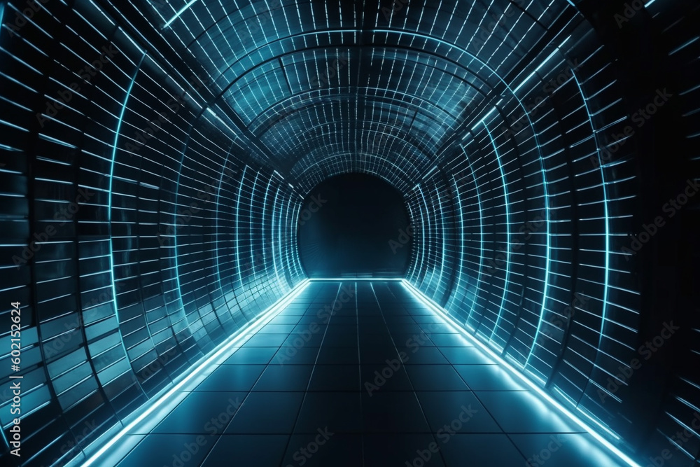 Canvas Prints tunnel view with led lights